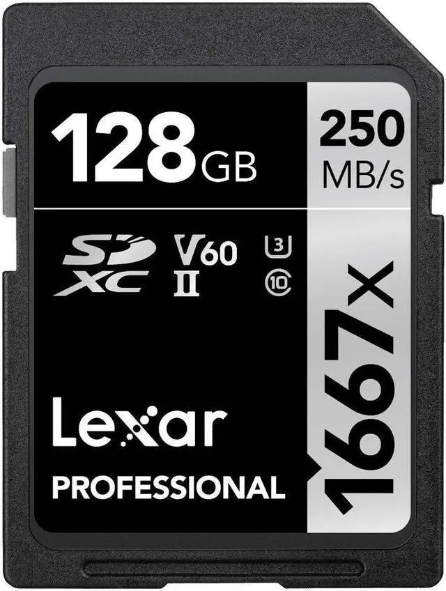 Alt view image 3 of 12 - Original Lexar 1667x V60 250MB/s Flash Memory sd cards 64gb 128GB UHS-II U3 Card high speed 256GB SDXC For 3D 4K HD video (128GB)