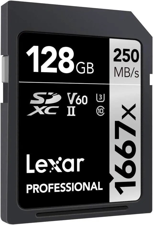 Alt view image 5 of 12 - Original Lexar 1667x V60 250MB/s Flash Memory sd cards 64gb 128GB UHS-II U3 Card high speed 256GB SDXC For 3D 4K HD video (128GB)