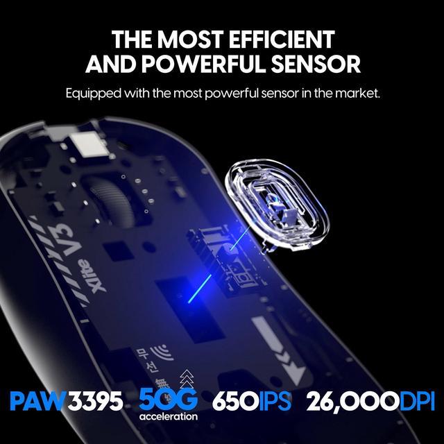Alt view image 5 of 7 - Pulsar Gaming Gears Xlite V3 Medium Gaming Mouse PXV321 Black 5 Buttons 2.4GHz / Wired Optical 26000 dpi Gaming Mice