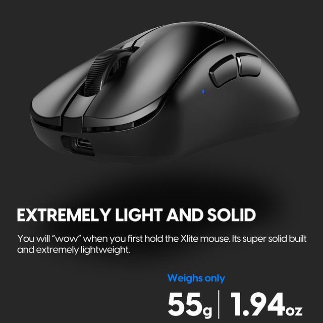 Alt view image 7 of 7 - Pulsar Gaming Gears Xlite V3 Medium Gaming Mouse PXV321 Black 5 Buttons 2.4GHz / Wired Optical 26000 dpi Gaming Mice