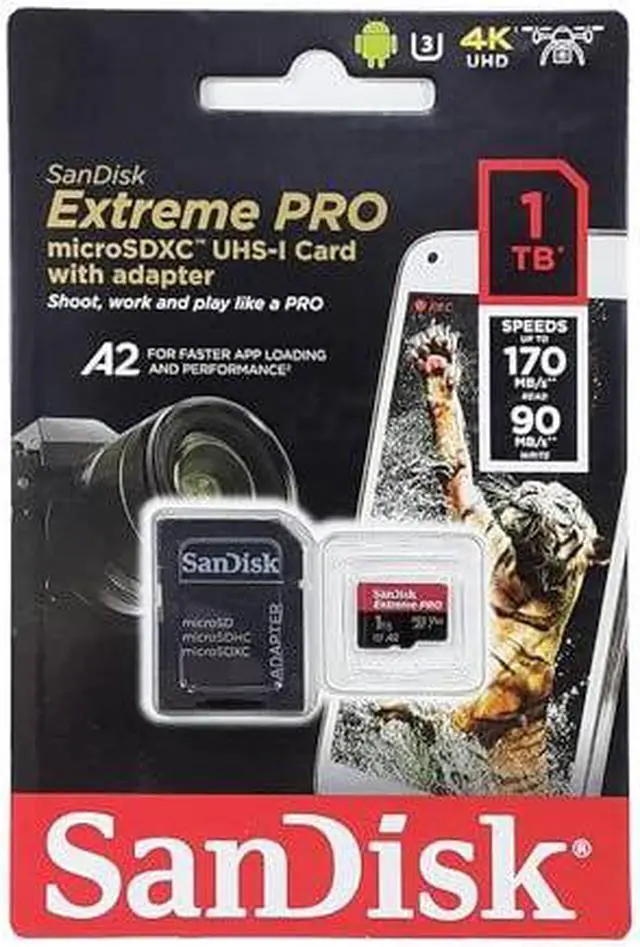 Alt view image 7 of 12 - Micro SD 1TB SanDisk Extreme PRO microSDXC A2 SDSQXCZ-1T00 Overseas package product