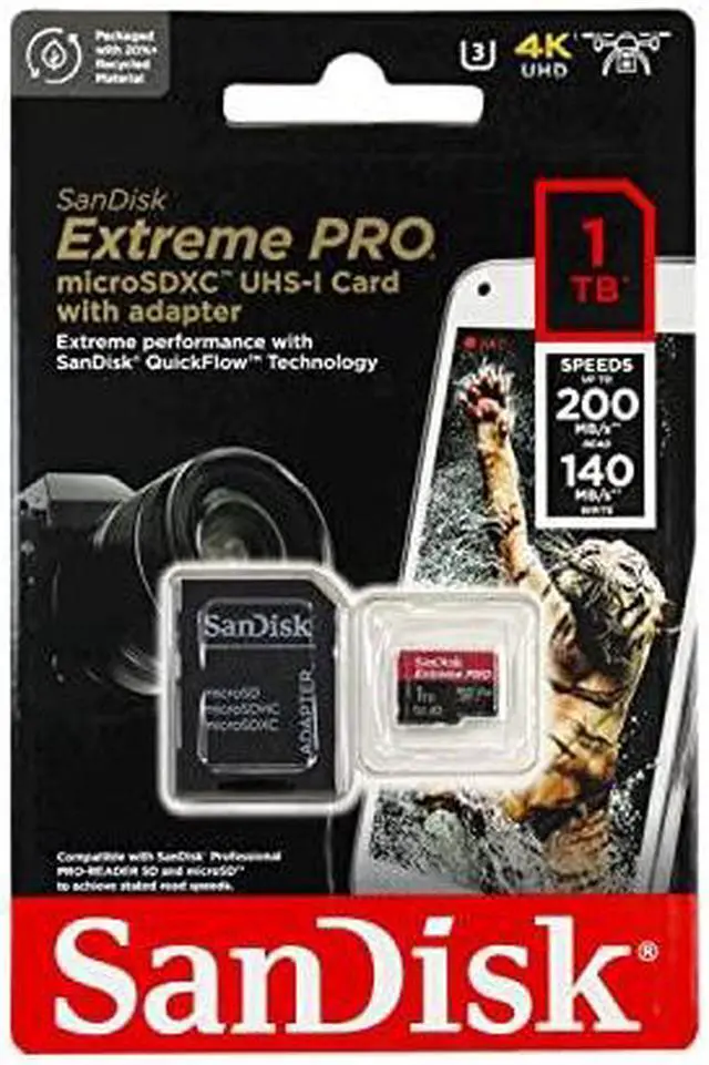 Alt view image 8 of 12 - Micro SD 1TB SanDisk Extreme PRO microSDXC A2 SDSQXCZ-1T00 Overseas package product