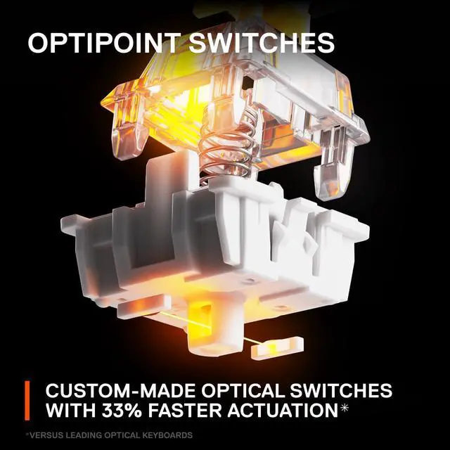 Alt view image 18 of 19 - SteelSeries Apex 9 Mini HotSwap Optical Mini Gaming Keyboard – 60% Compact Design – Optical Switches – RGB Customization – Aluminum Alloy Frame – Double Shot PBT Keycap