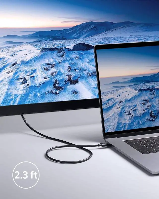 Alt view image 9 of 14 - Anker Thunderbolt 4 Cable 2.3 ft, Supports 8K Display / 40Gbps Data Transfer / 100W Charging USB C to USB C Cable, for Type-C MacBooks, iPad Pro, Hub, Docking, and More (Intel Thunderbolt Certified)