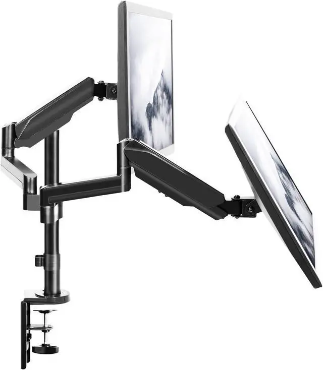 Alt view image 8 of 15 - VIVO Dual Monitor Mechanical Spring Sit-Stand Desk Mount for 2 Screens up to 32"