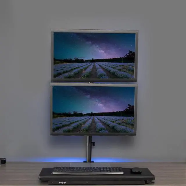Alt view image 10 of 15 - VIVO Dual Monitor Mount Extra Tall Adjustable Stand | Fits Two Screens up to 27"