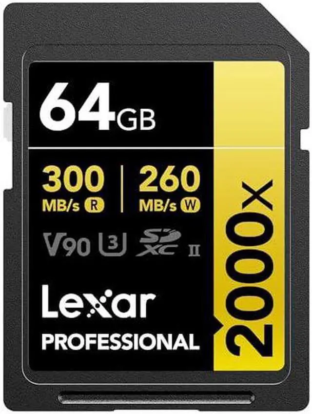 Alt view image 9 of 15 - Lexar Professional SDXC Memory Card 2000x 64GB Class 10 UHSII U3 WO Reader