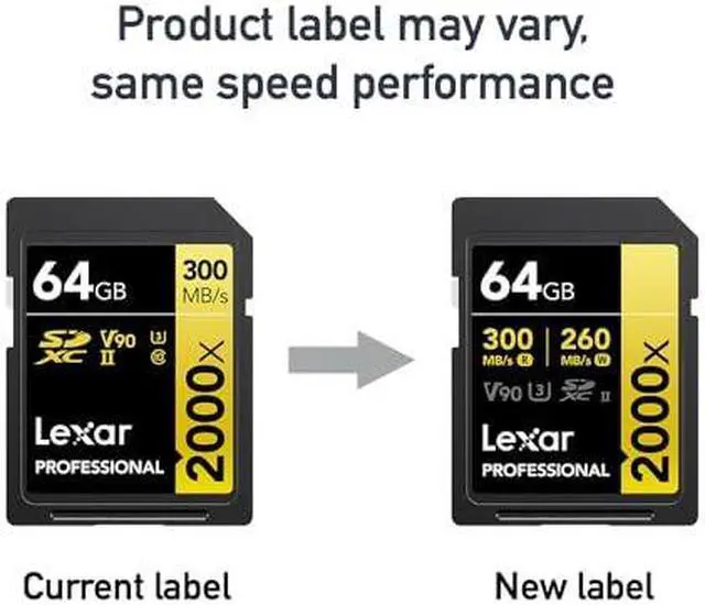 Alt view image 12 of 15 - Lexar Professional SDXC Memory Card 2000x 64GB Class 10 UHSII U3 WO Reader