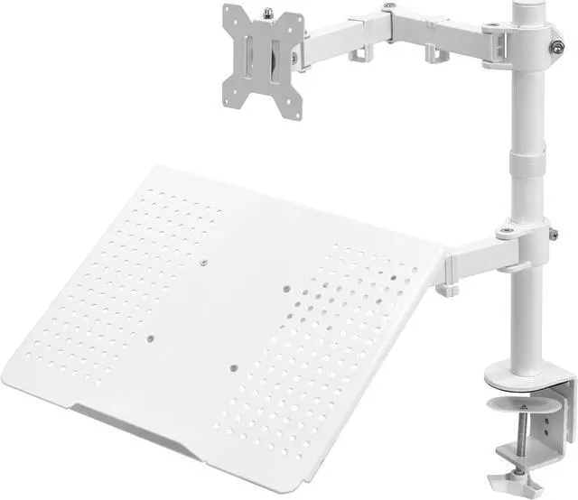Alt view image 5 of 14 - VIVO White Adjustable Laptop & Monitor Desk Mount Stand, Fits 1 Screen up to 32"