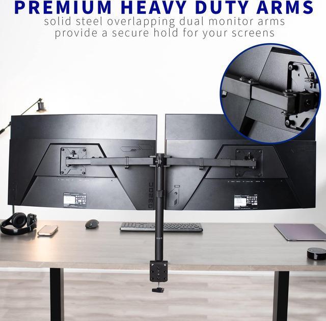 Alt view image 11 of 15 - VIVO Telescoping Dual Ultrawide 27" to 38" Monitor Heavy Duty Desk Mount Stand