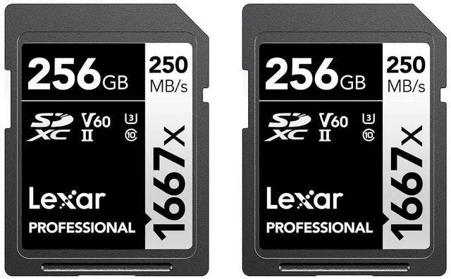 Alt view image 6 of 13 - Lexar Professional 1667x 256GB (2-Pack) SDXC UHS-II Cards, Up to 250MB/s Read, for Professional Photographer, Videographer, Enthusiast (LSD1667256G-B2NNU)