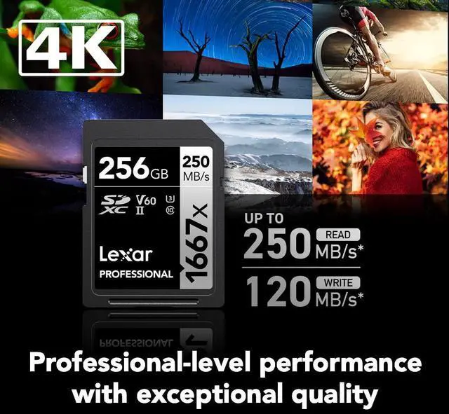 Alt view image 12 of 13 - Lexar Professional 1667x 256GB (2-Pack) SDXC UHS-II Cards, Up to 250MB/s Read, for Professional Photographer, Videographer, Enthusiast (LSD1667256G-B2NNU)