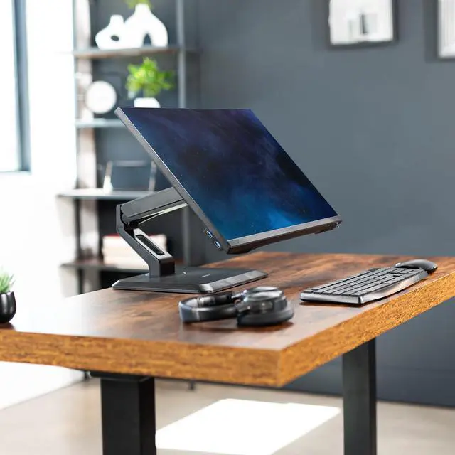Alt view image 11 of 14 - VIVO Freestanding Pneumatic Spring Arm Mount, Tabletop Stand for 17" to 32" Touch Screens & Monitors (STAND-V001R)