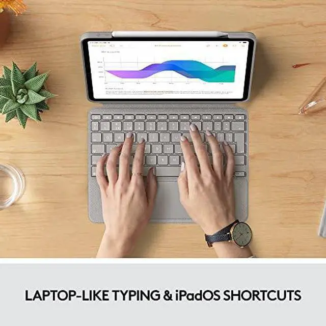 Alt view image 14 of 17 - Logitech Combo Touch Keyboard/Cover Case for 11" Apple iPad Pro 3rd Generation iPad Pro 2nd Generation iPad Pro Tablet Sand 920010165