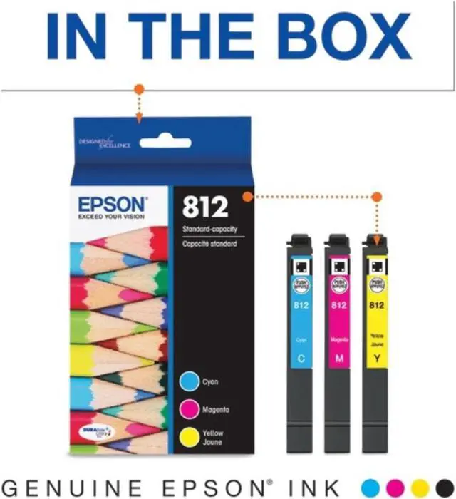 Alt view image 10 of 15 - Epson T812 Cyan Magenta Yellow DuraBrite Ultra Ink T812520S