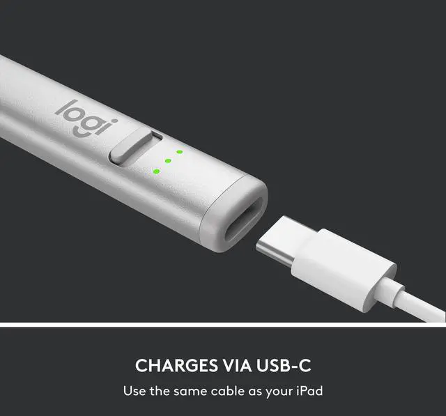 Alt view image 19 of 20 - Logitech Crayon USB-C Digital Pencil for Apple iPads, Silver #914000070