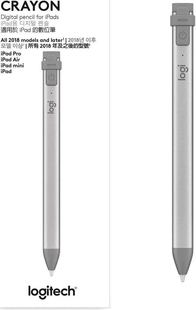 Alt view image 10 of 16 - Logitech 914-000051 Crayon Digital Pencil for Select Apple iPad Tablets Gray