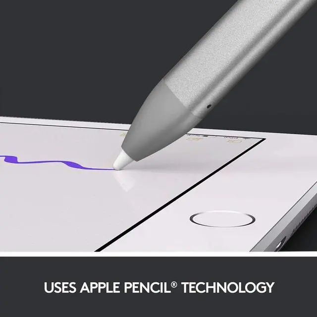 Alt view image 15 of 16 - Logitech 914-000051 Crayon Digital Pencil for Select Apple iPad Tablets Gray