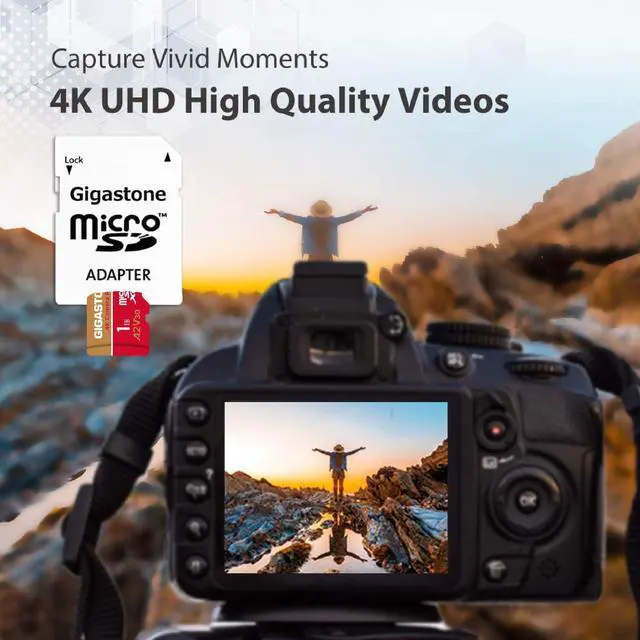 Alt view image 9 of 11 - [5-Yrs Free Data Recovery] Gigastone 1TB Micro SD Card, 4K Camera Pro, R/W up to 150/140 MB/s, 4K Video Recording for GoPro, DJI, Drone, MicroSDXC Memory Card UHS-I U3 A2 V30, with Adapter