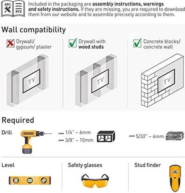 Alt view image 16 of 16 - barkan long tv wall mount, 13-65 inch full motion articulating - 4 movement flat/curved screen bracket, holds up to 79lbs, extremely extendable, fits led oled lcd