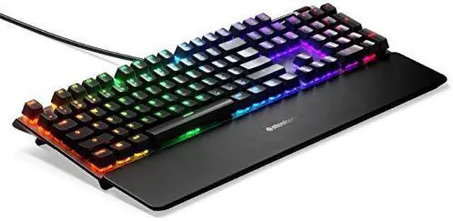 Alt view image 14 of 17 - steelseries apex 7 mechanical gaming keyboard - oled smart display - usb passthrough and media controls - linear and quiet - rgb backlit (red switch)