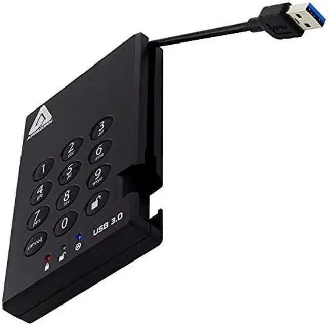 Alt view image 12 of 15 - Apricorn Aegis Padlock 2 TB USB 3.0 256-Bit AES XTS Hardware Encrypted Portable External Hard Drive (A25-3PL256-2000)