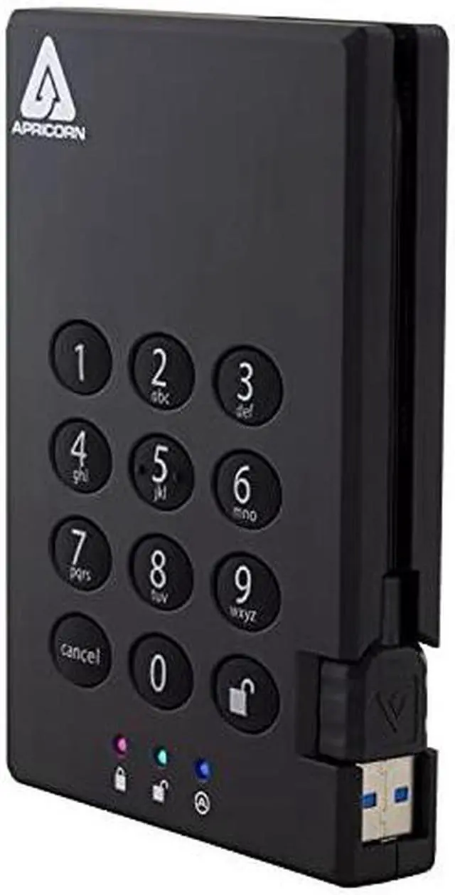 Alt view image 15 of 15 - Apricorn Aegis Padlock 2 TB USB 3.0 256-Bit AES XTS Hardware Encrypted Portable External Hard Drive (A25-3PL256-2000)