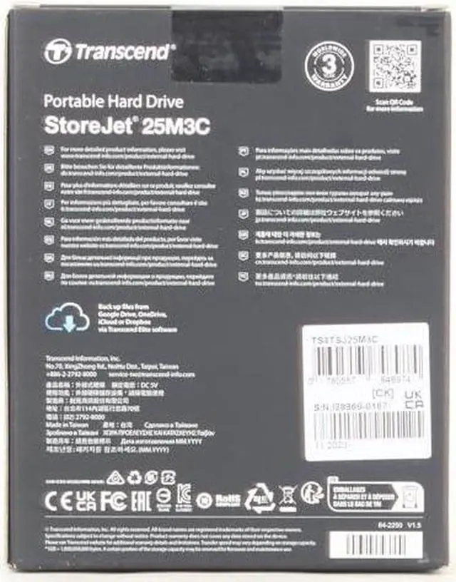Alt view image 15 of 17 - 4TB Transcend USB3.1 Type-C StoreJet 25M3C 2.5-inch External Hard Drive Shock-Resistant