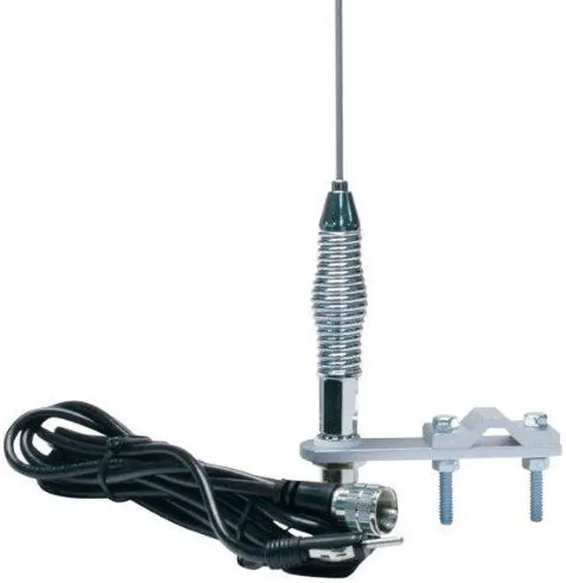 Alt view image 6 of 12 - 28 AM/FM Mirror Mount Stainless Steel Antenna Kit with 2 Shock Spring