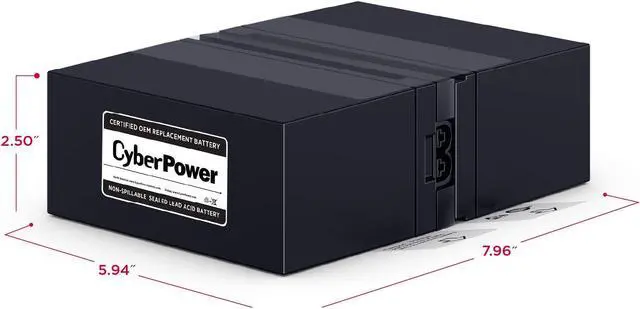 Alt view image 13 of 15 - CyberPower RB1280X2B UPS Replacement Battery Cartridge