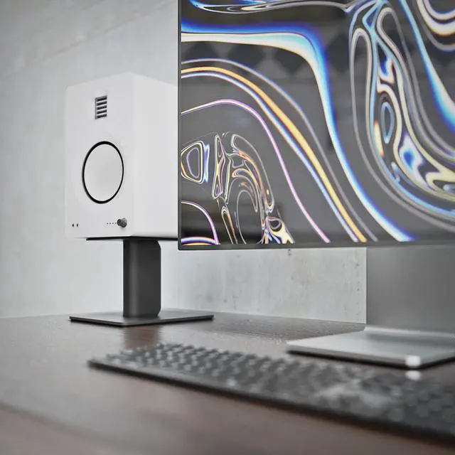 Alt view image 13 of 20 - Kanto SP6HD 6" Fixed-Height Desktop Stands for Bookshelf Speakers - Black (Pair)