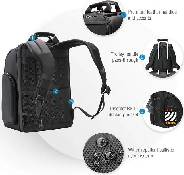 Alt view image 13 of 20 - Everki Onyx Premium Travel Friendly Laptop Backpack 15.6 inch Black Bags and Sleeves