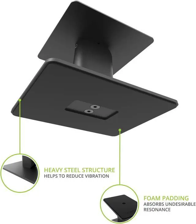 Alt view image 15 of 20 - Kanto SP6HD 6" Fixed-Height Desktop Stands for Bookshelf Speakers - Black (Pair)