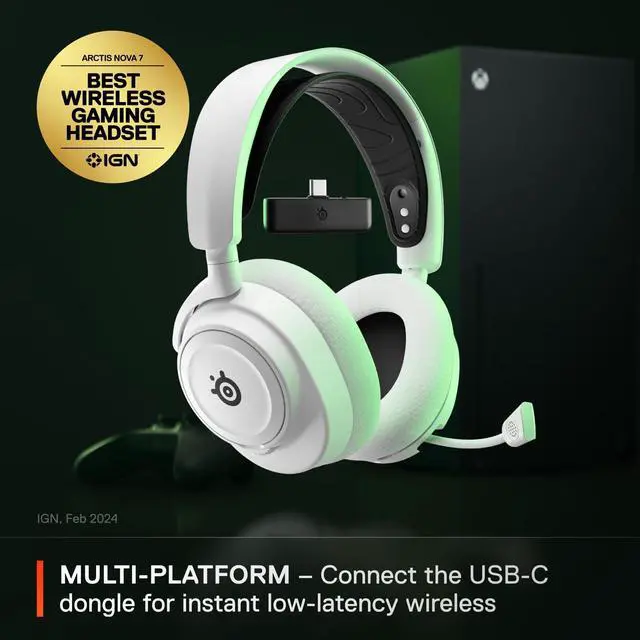 Alt view image 8 of 8 - SteelSeries Arctis Nova 7X Multi-Platform Premium Wireless Gaming Headset - White