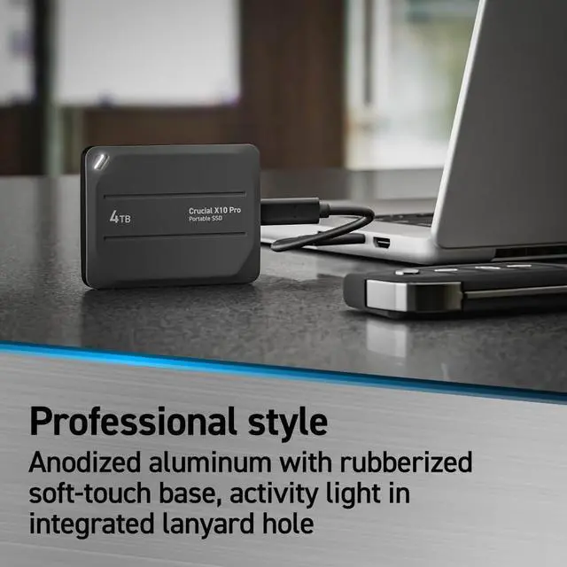 Alt view image 3 of 7 - crucial X10 Pro 1TB Portable SSD - Up to 2100MBs Read, 2000MBs Write -Water and dust Resistant, Pc and Mac, with Mylio Photos+ Offer - USB 32 External Solid State Drive - cT1000X10PROSSD902