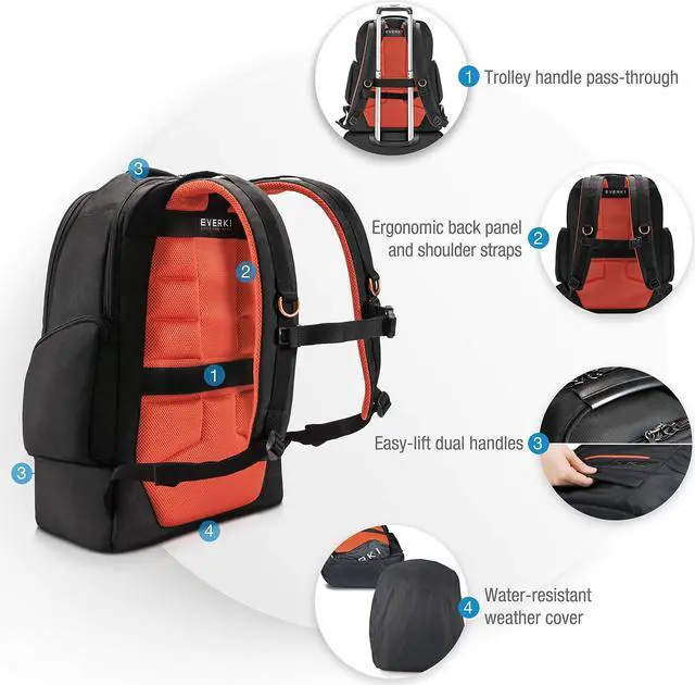 Alt view image 12 of 17 - Everki ContemPRO 117 Laptop Backpack up to 18.4 inch Black Bags and Sleeves