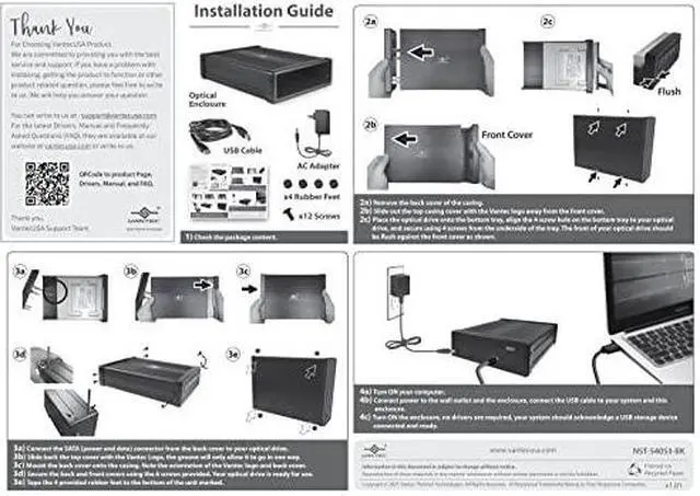Alt view image 3 of 8 - VANTEC NexStar DX2 USB 3.0 External Enclosure for SATA Blu-Ray/CD/DVD Drive