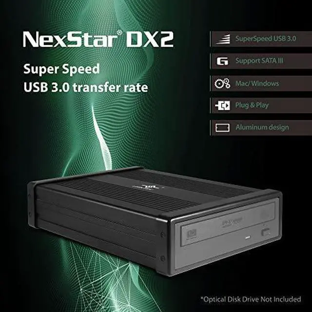 Alt view image 8 of 8 - VANTEC NexStar DX2 USB 3.0 External Enclosure for SATA Blu-Ray/CD/DVD Drive