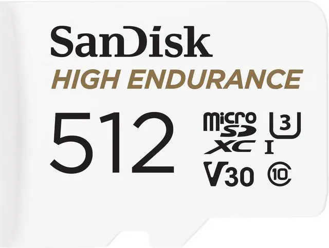 Main image of SanDisk 512GB High Endurance Video microSDXC Card with Adapter for Dash Cam and Home Monitoring Systems - C10, U3, V30, 4K UHD, Micro SD Card - SDSQQNR-512G-GN6IA
