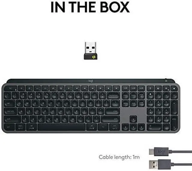 Alt view image 3 of 14 - Logitech MX Keys S Wireless Keyboard, Low Profile, Quiet Typing, Backlighting, Bluetooth, USB C Rechargeable for Windows PC, Linux, Chrome, Mac - Graphite - With Free Adobe Creative Cloud Subscription