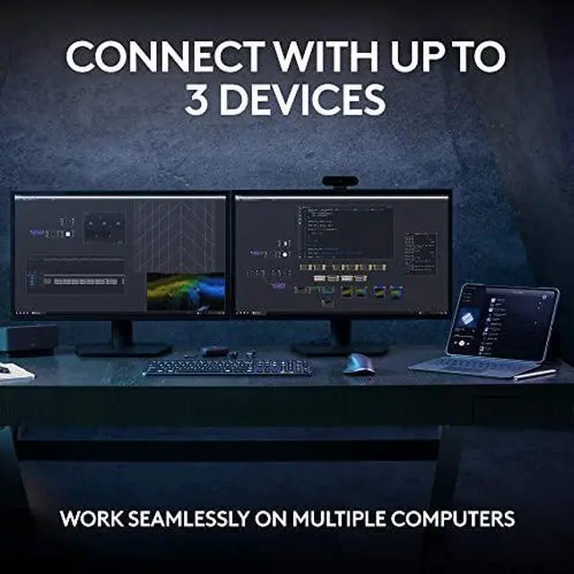 Alt view image 2 of 14 - Logitech MX Keys S Wireless Keyboard, Low Profile, Quiet Typing, Backlighting, Bluetooth, USB C Rechargeable for Windows PC, Linux, Chrome, Mac - Graphite - With Free Adobe Creative Cloud Subscription