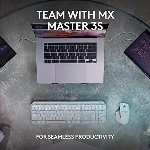 Alt view image 4 of 14 - Logitech MX Keys S Wireless Keyboard, Low Profile, Quiet Typing, Backlighting, Bluetooth, USB C Rechargeable for Windows PC, Linux, Chrome, Mac - Graphite - With Free Adobe Creative Cloud Subscription