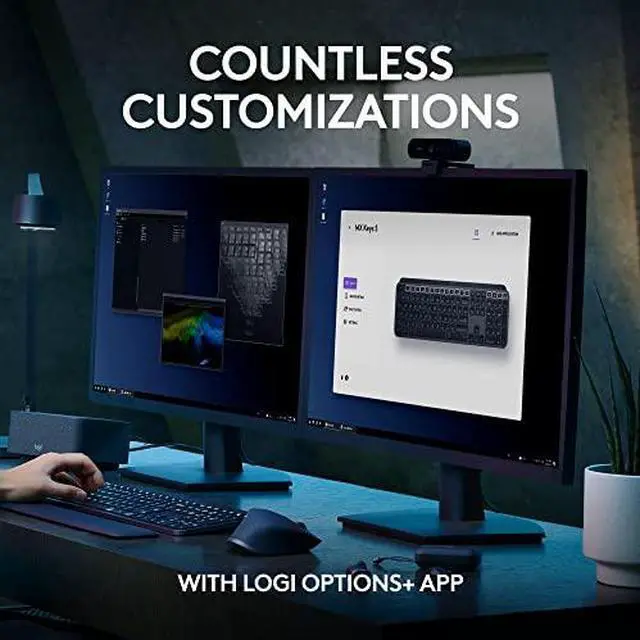 Alt view image 5 of 14 - Logitech MX Keys S Wireless Keyboard, Low Profile, Quiet Typing, Backlighting, Bluetooth, USB C Rechargeable for Windows PC, Linux, Chrome, Mac - Graphite - With Free Adobe Creative Cloud Subscription