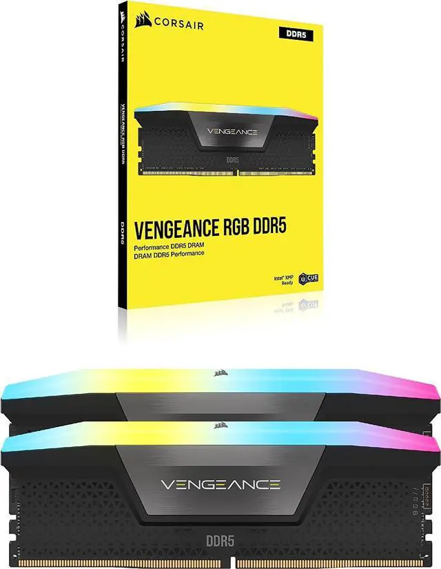 Alt view image 3 of 7 - CORSAIR - VENGEANCE RGB 32GB (2x16GB) 6400MHz DDR5 C32 DIMM Desktop Memory - Black (CMH32GX5M2B6400C32)