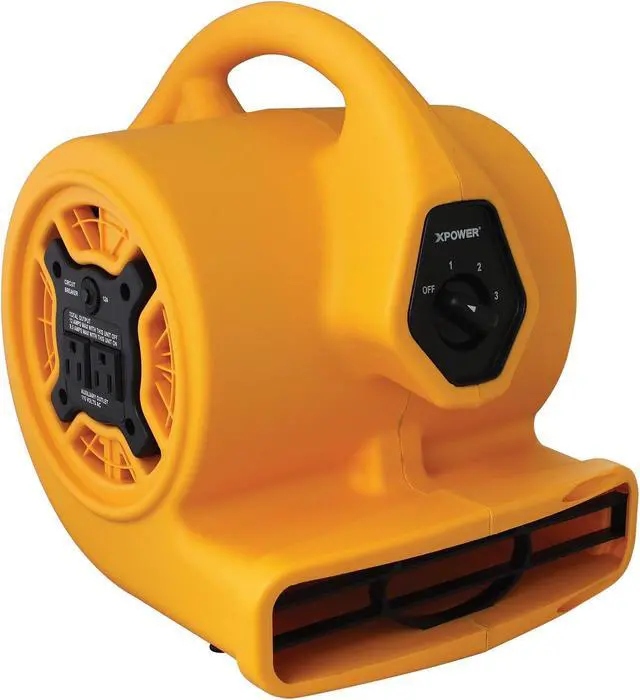 Main image of XPOWER P-130A Mini Mighty Air Mover, Utility Fan, Dryer, Blower with Build-in Power Outlets for Water Damage Restoration, Home and Plumbing Use - 1/5 HP, 825 CFM, 3 Speeds