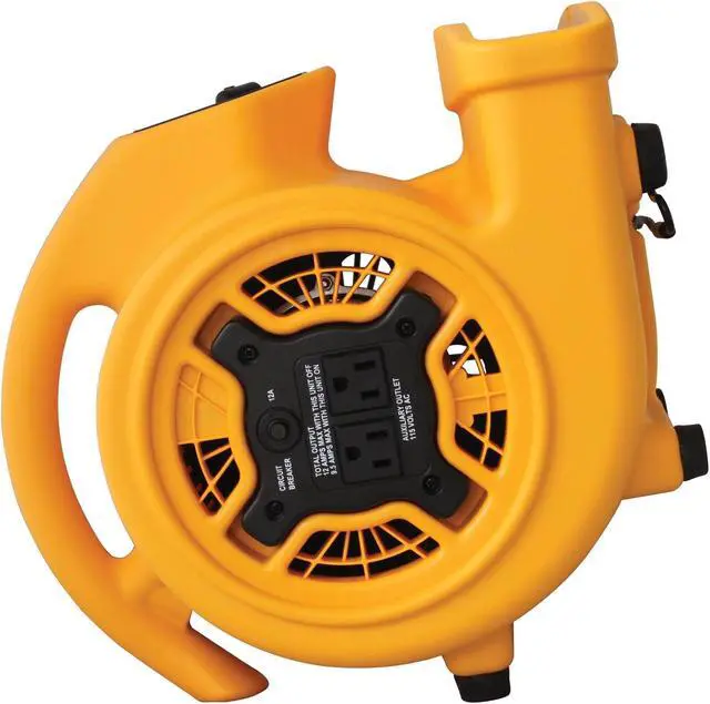 Alt view image 2 of 12 - XPOWER P-130A Mini Mighty Air Mover, Utility Fan, Dryer, Blower with Build-in Power Outlets for Water Damage Restoration, Home and Plumbing Use - 1/5 HP, 825 CFM, 3 Speeds