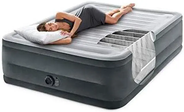 Alt view image 12 of 16 - Intex Dura-Beam Deluxe Hi Rise Air Bed - Queen 64417ED