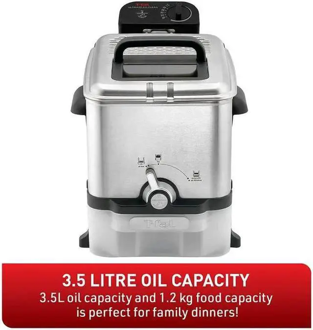Alt view image 3 of 7 - T-Fal Deep Fryer, Friteuse, Deep Fryer Basket, Automatic Oil Filter, Ultimate EZ Clean, 3.5L, Stainless Steel, Silver, 7211001466