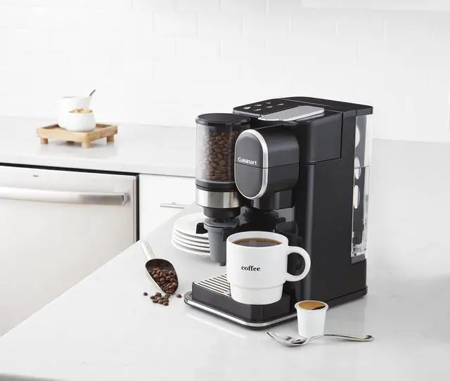 Alt view image 5 of 7 - Cuisinart DGB-2C Conical Burr Grind and Brew Single-Serve Coffee Maker, Auto Grind Whole Beans directly into HomeBarista Reusable Filter Cup , black