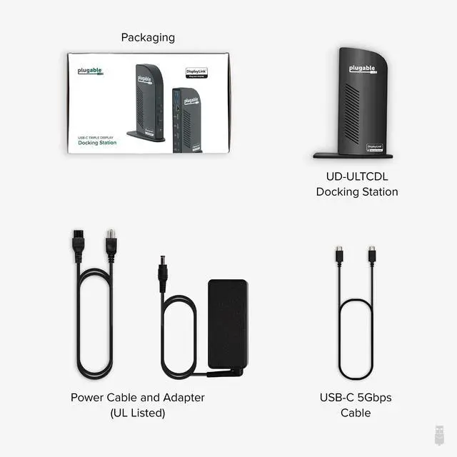 Alt view image 9 of 14 - Plugable 13-in-1 USB-C Triple Monitor Docking Station with 100W Charging, Compatible with Windows, Mac, and Chrome with Thunderbolt or USB-C (3x HDMI, 1x USB-C, 4x USB, Ethernet, SD Card Reader)